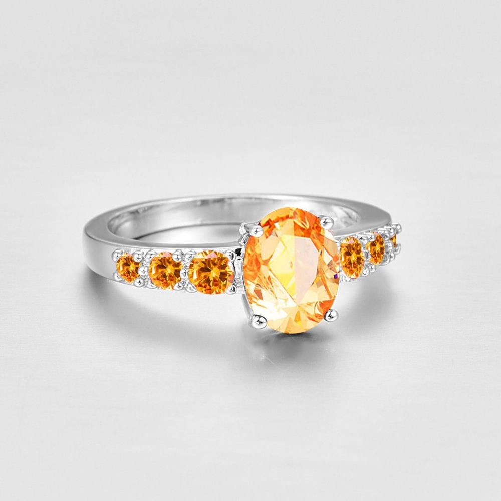 Morganite Oval Gemstone Solitaire Ring Silver Tone size 7 - Picture 7 of 7